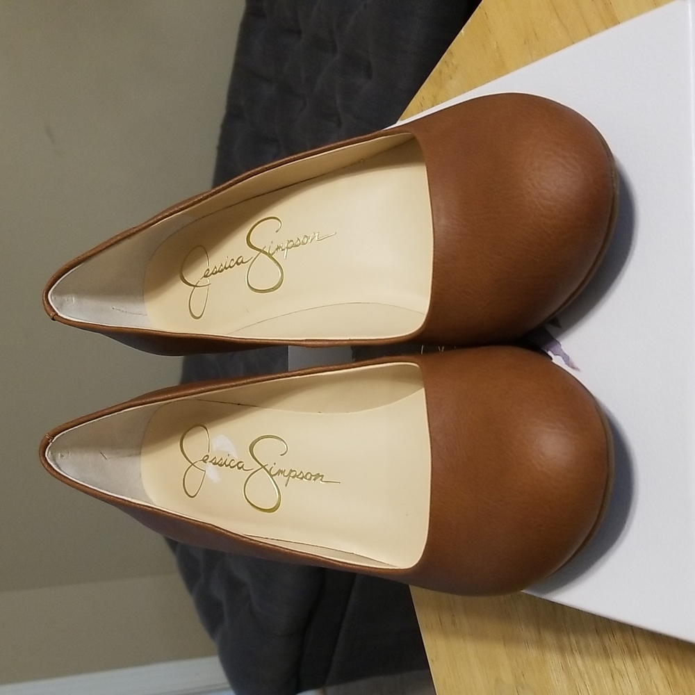 Jessica Simpson caramel color wedges